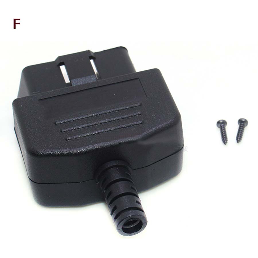 12 Types Option J1962 Male Connector 12V Car OBD Shell Plug with Screws OBD2 16pin OBD DIY Assemble Diagnostic Interface Socket: green