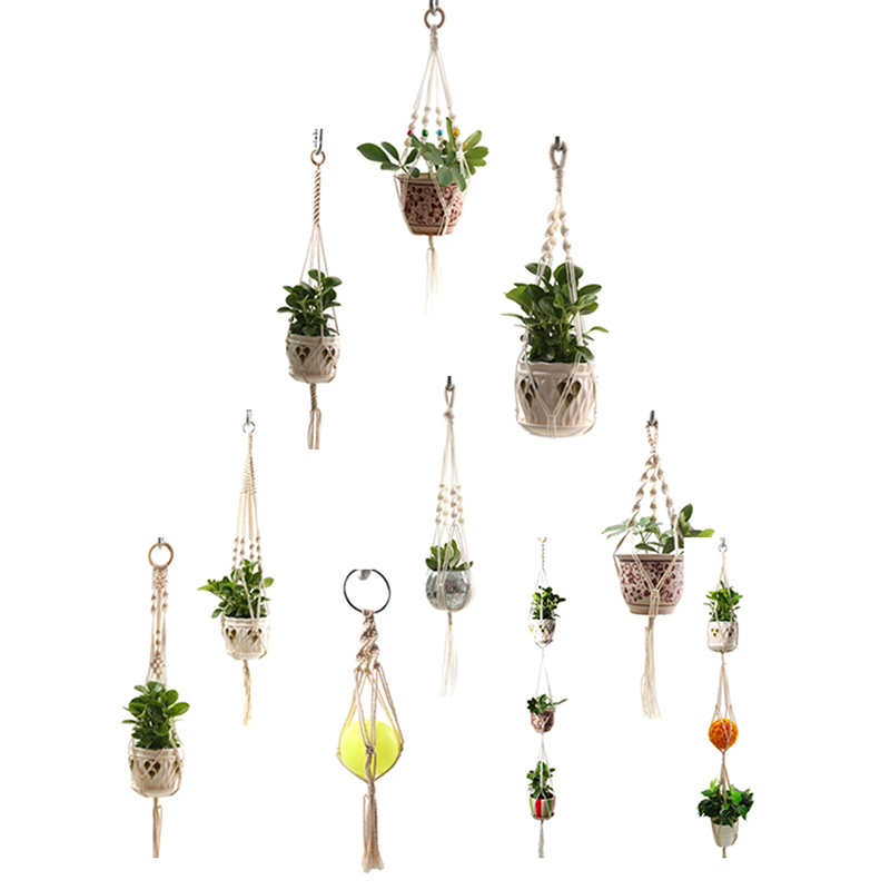 Salg 100%  håndlagde makrame plante henger planteholder blomst / gryte henger for veggdekorasjon gartnerhage