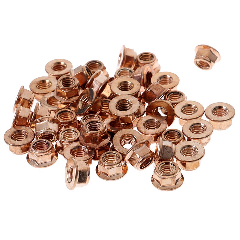 50 pièces d'écrou d'échappement M8 SW 13 écrou en cuivre