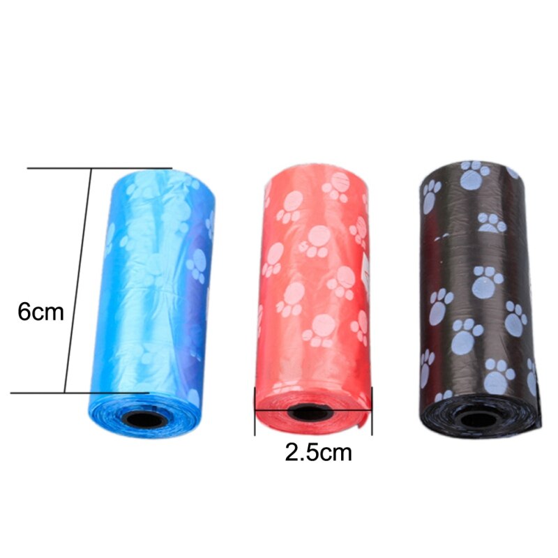 10 rolls=150pcs Degradable Pet Dog Waste Poop Bag With Paw Printing Doggy Bag Shit picking bags