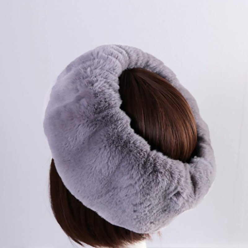 Winter Elastic Earmuffs Turban Thick Furry Hairband Fluffy Russian Faux Fur Women Fur Headband Hat Outdoor Earwarmer Ski Hats