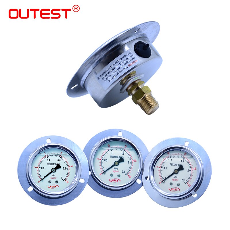 Yttersta tryckmätare bränsleluftkompressormätare 16 bar radiell axiell metallmanometer hydraulisk tryckprovare  m14*1.5 g1/4