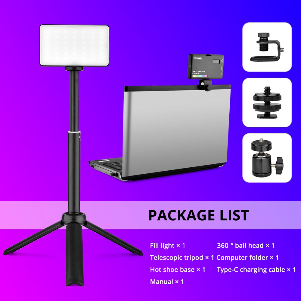 YELANGU LED RGB Video Licht 2500-9000K Temperatur Tragbare Photogaphy Selfie Beleuchtung für Studio DSLR Kamera Smartphone 3100mAh