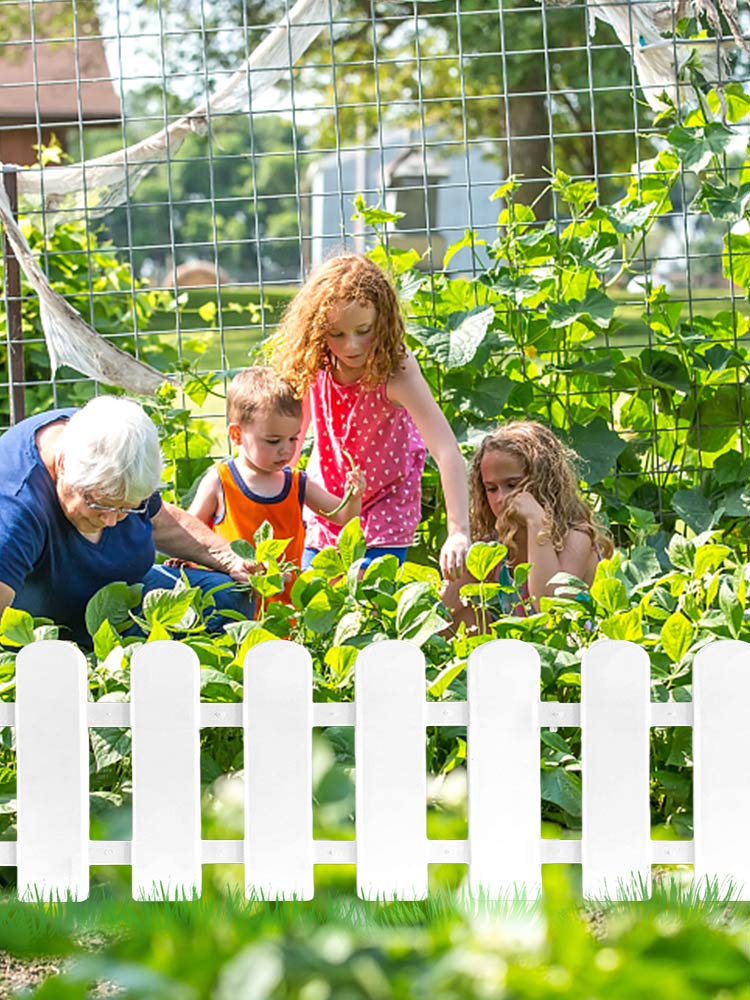 White Protective Fence PVC Garden Fence DIY Detachable Spliced Picket Modern Terrace Yard Decoration Weatherproof Outdoor Fence