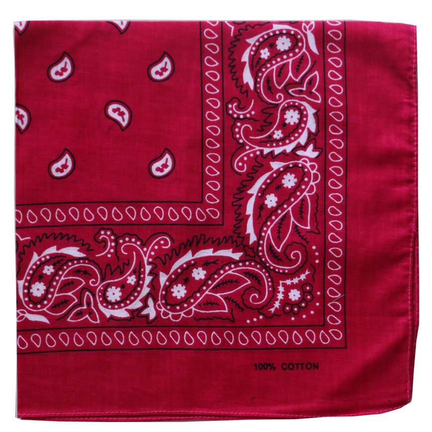 Winfox hofte hopp punk bomull svart hvit marine rød paisley bandana hodeplagg skjerf til herre dame: Rosenrød