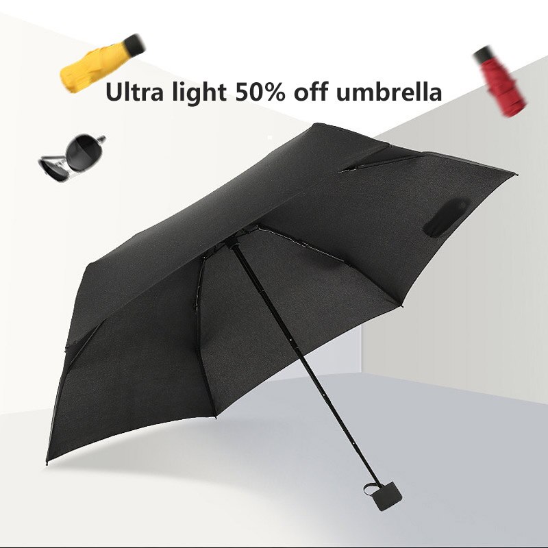 180g Mini moda cep 5 katlanır bayanlar Ultra hafif taşınabilir seyahat UV koruma güneşlik erkek açık şemsiye