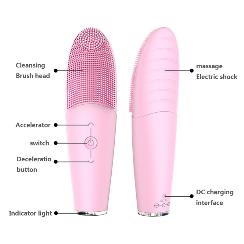 Silicone Face Washing Machine Ultrasonic Vibration Waterproof Powered Facial Cleansing Devices Brushes Home Use Beauty