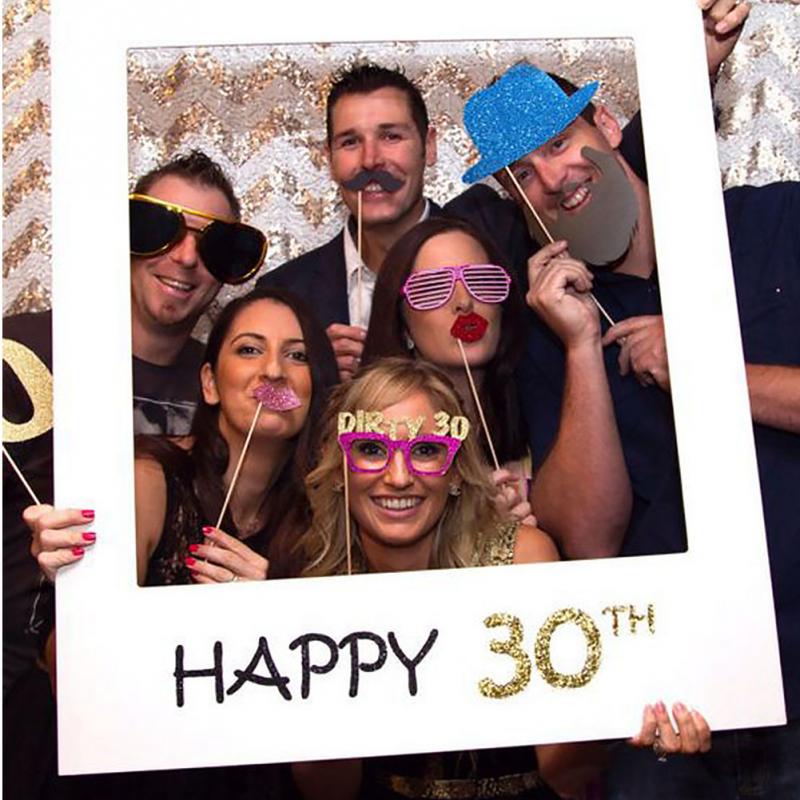 Happy 1/16/18/30/35/40/50/60th Photo Booth Frame Happy Birthday Photobooth Props Baby 1st Birthday Party Decoration Photo Booth