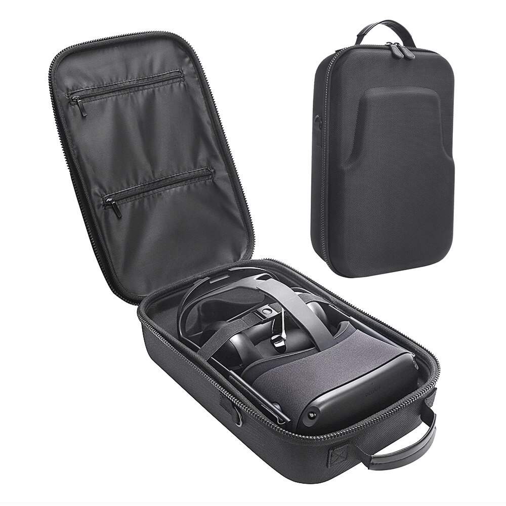 Waterproof Shockproof Travel Storage Bag Hard Carrying Case for Oculus Quest Vr Gaming Headset with Controller Inner zipper Pock: Black