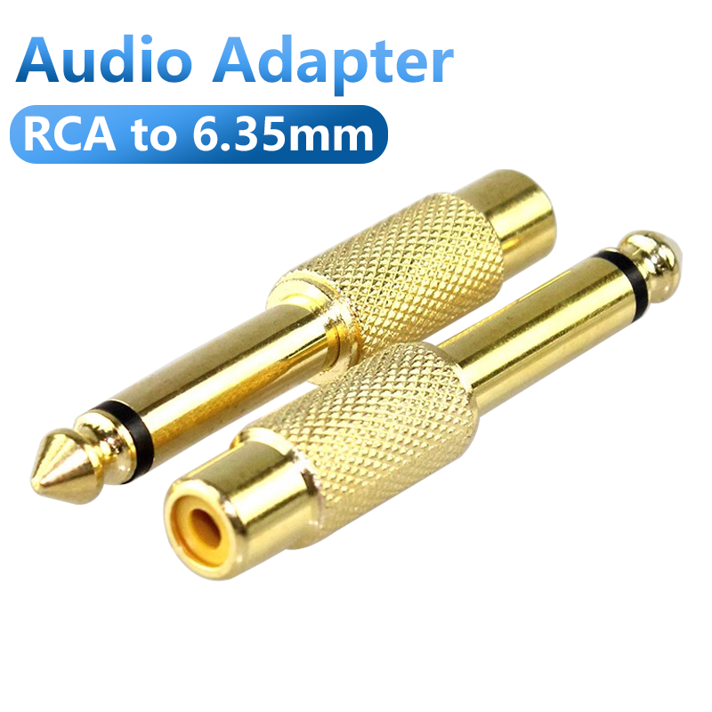 4Stck Goldene Audio- Adapter 6,35mm 1/4 "Männlichen Mono Stecker Auf schnallen-buchse 6,5mm Auf AV Jack Audio- Adapter Stecker