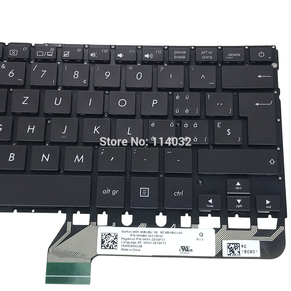Vervanging Toetsenborden UX430 Backlight Toetsenbord Voor Asus Zenbook UX430UQ Uar Ne Noorwegen Sw Zwitserse Zwart Laptops Kb Nsk Wblbu Schroeven