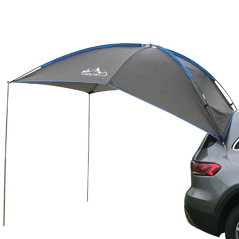 Auto SUV MPV Car Tail Tent Rooftop Side Awning Tent 3-4 Person Outdoor Camping Picnic Sun Shade Shelter for Self Driving Tour: Gray