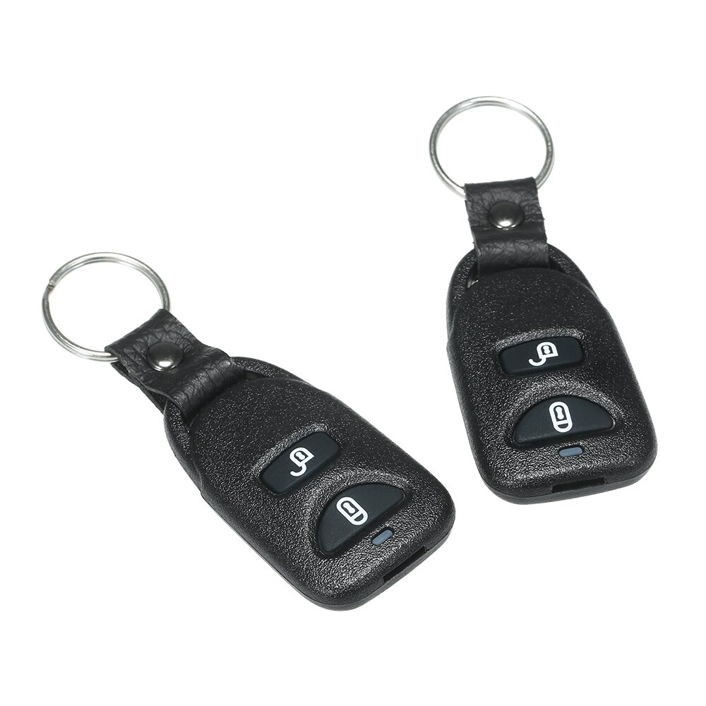 Universal 12V Car Auto Strt Stop Button Remote Central Kit Door Lock Keyless Entry System with 2 Remote Control Flash Alert F07