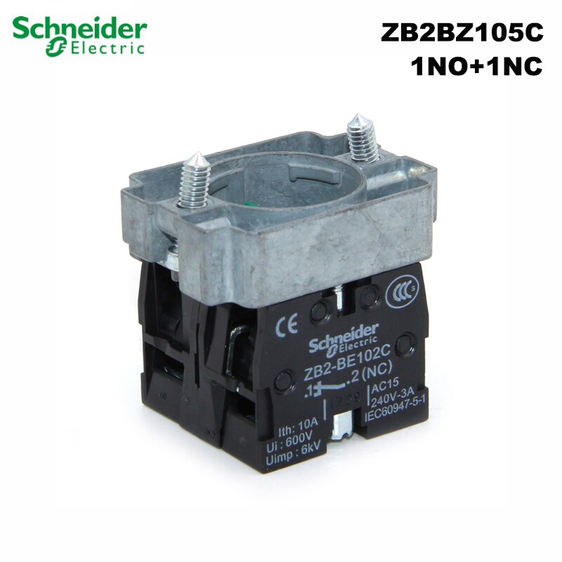 Schneider Electric ZB2BZ101C 102C 103C 105C button with basic contacts ZB2-BZ103C metal base + 1NO/1NC/2NO/1NO+1NC brand: ZB2BZ105C