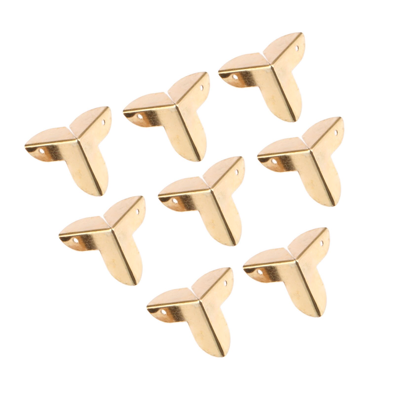 8pcs Antique Gold Box Corner Brackets Decorative Protector For Notebook Menus Photo Frame Furniture Hardware 22*22*23mm