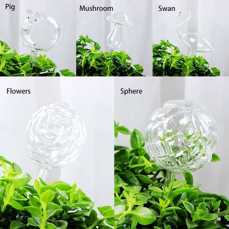 verre portable plante fleurs distributeur d'eau auto-arrosage oiseau plante abreuvoir 5 Types décor canettes d'eau