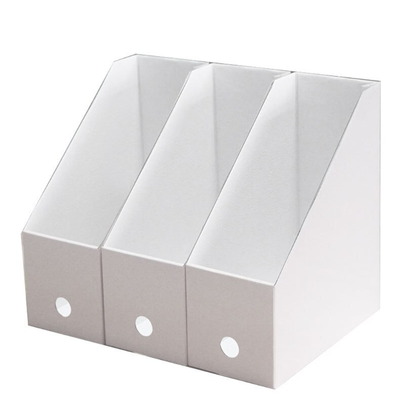 Multifunctional Corrugated Cardboard Desk File Storage Box Foldable Magazine File Holder Desktop Sundries Organizer HCCY: Default Title