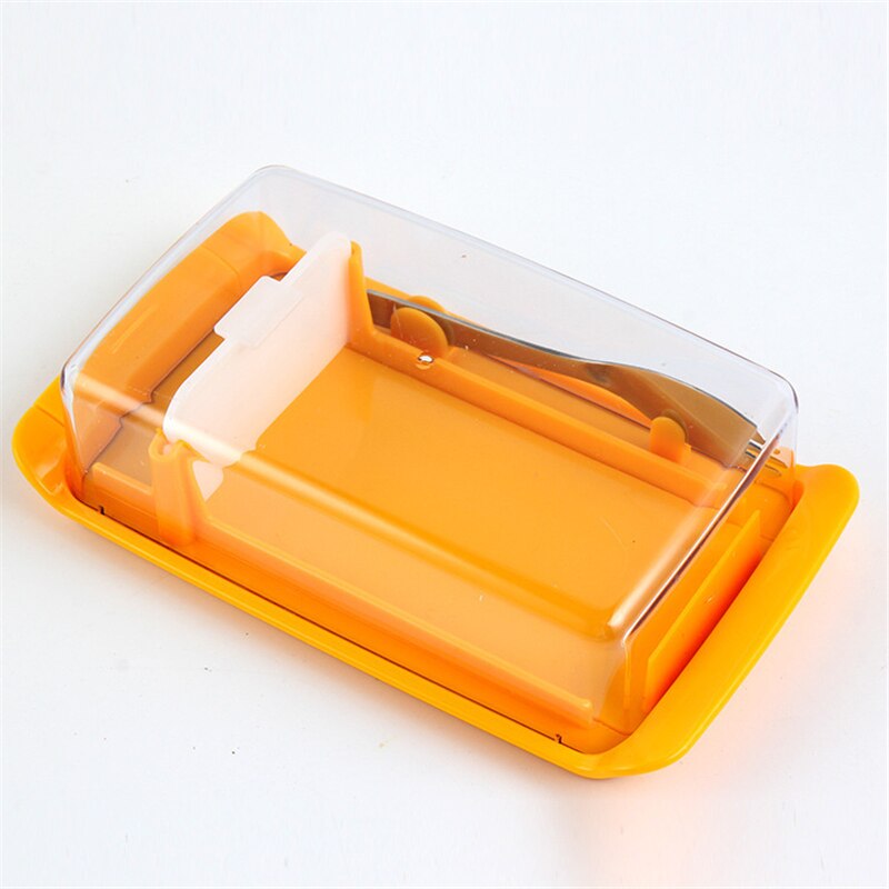 4-en-1 beurrier ensemble beurrier avec couvercle coupe-beurre fromage boîte de rangement outils de cuisson grande capacité pour le stockage du beurre: Orange