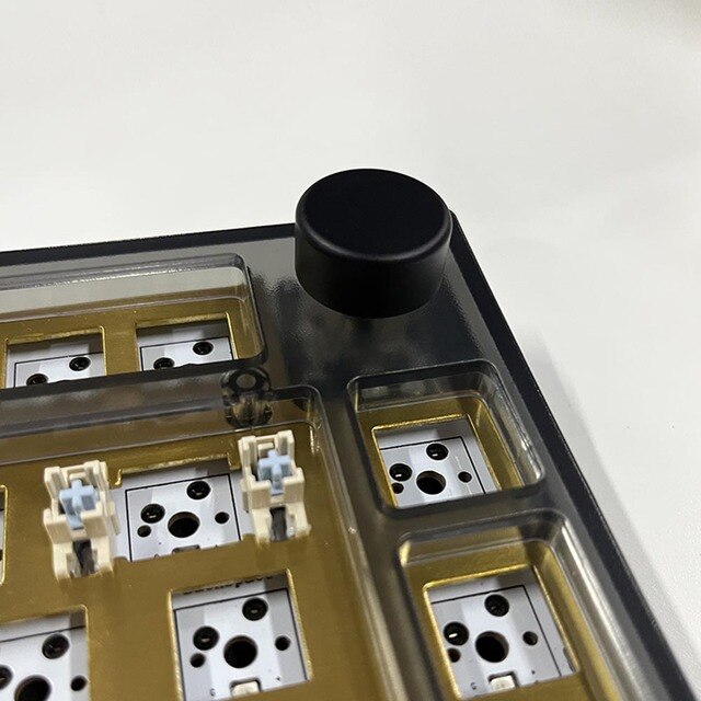 Knobs For Keydous NJ80 Mechanical Keyboard Round Silver Blue Red Color Knobs: Black Knob