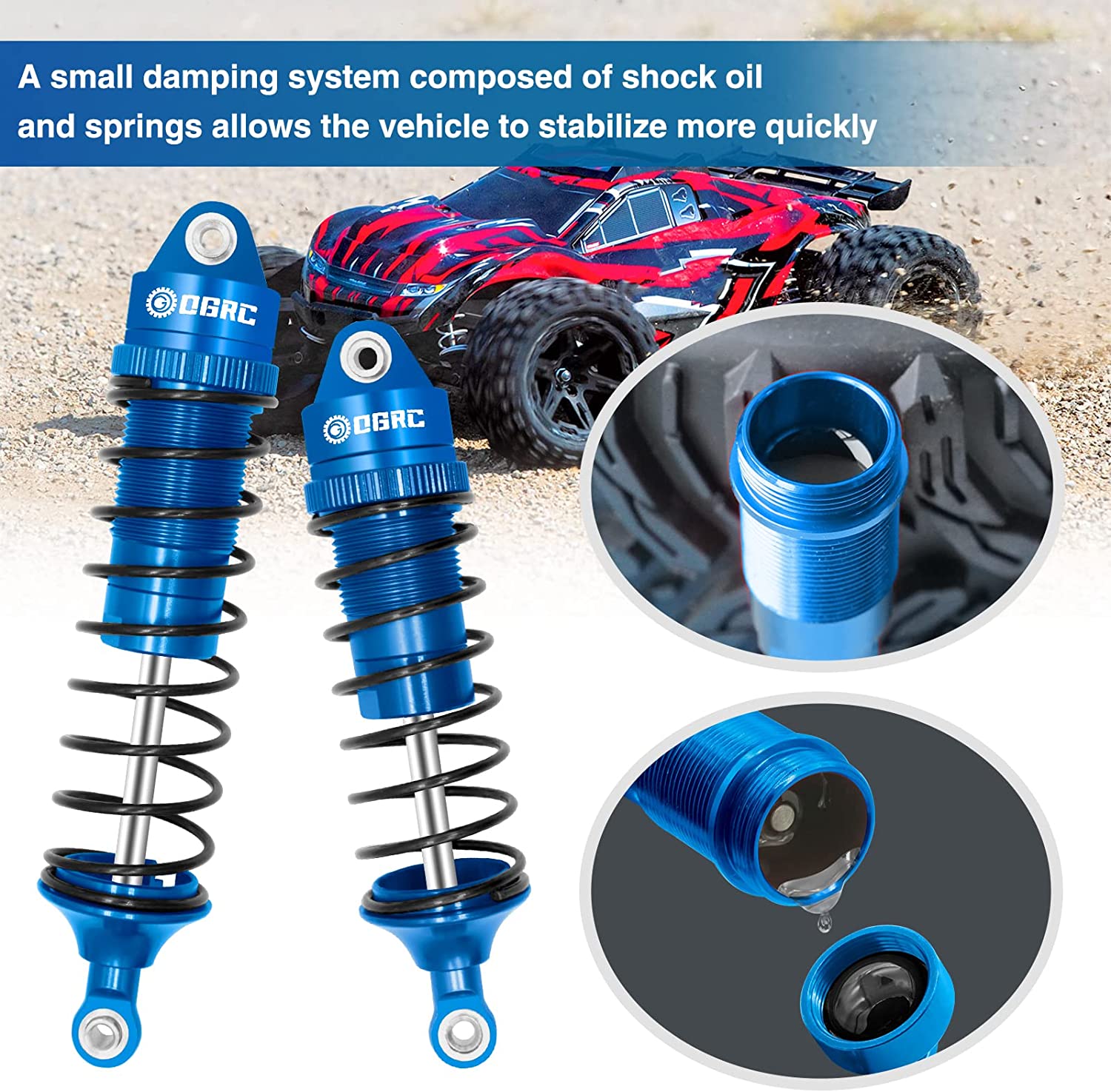 Esilun Rc Olie Schokdemper Demper Voor Traxxas Slash 2wd Hoss Rustler 4X4 Vxl Slash 4X4 Bandiet Nitro Stormloop 1/10 Accessoires