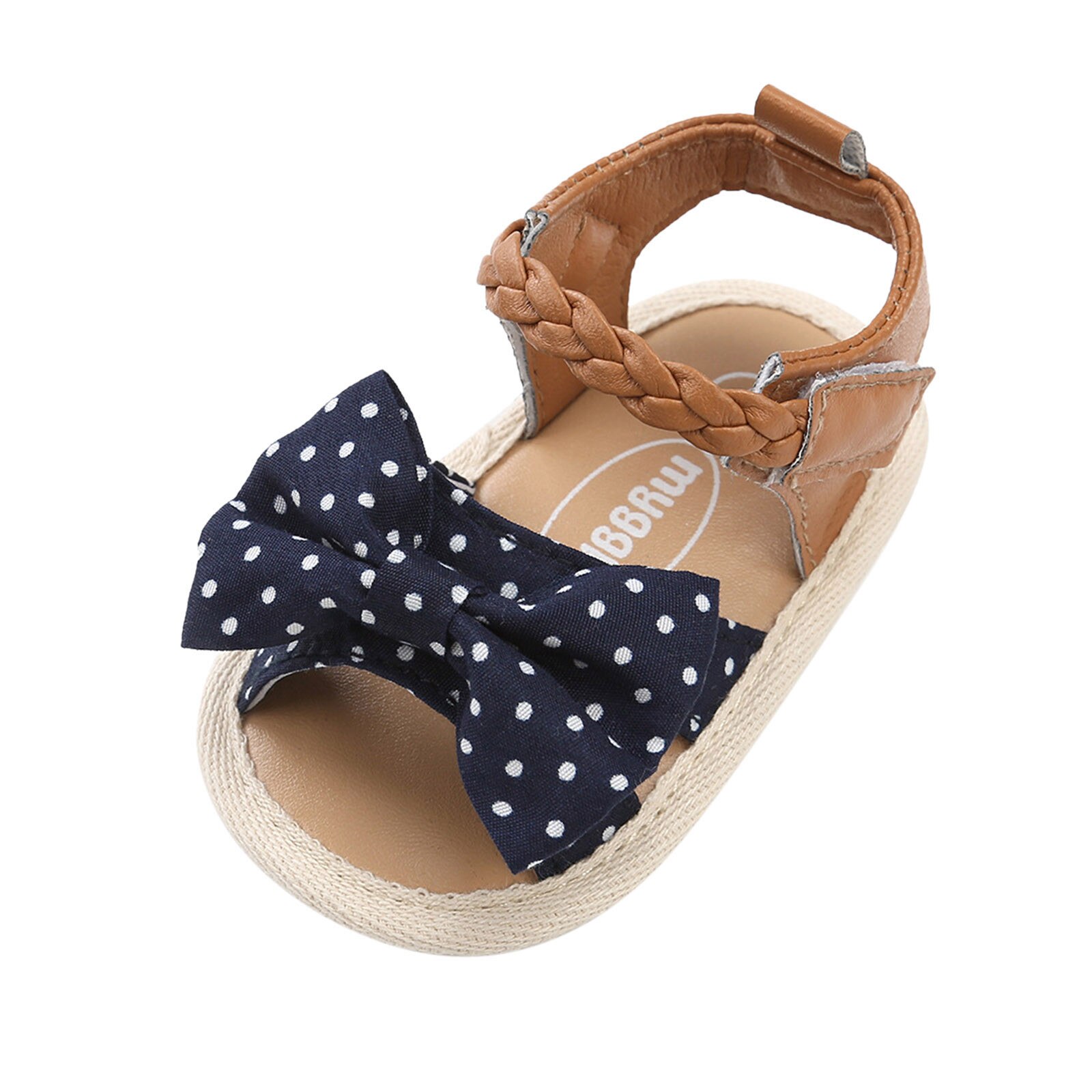 6-18M Baby Meisjes Bow Sandalen Antislip Rubberen Zool Platte Wandelschoenen Jurk Schoenen Zachte Bodem anti-Slip Lederen Babyschoenen: Dark Blue / 7-12 Months