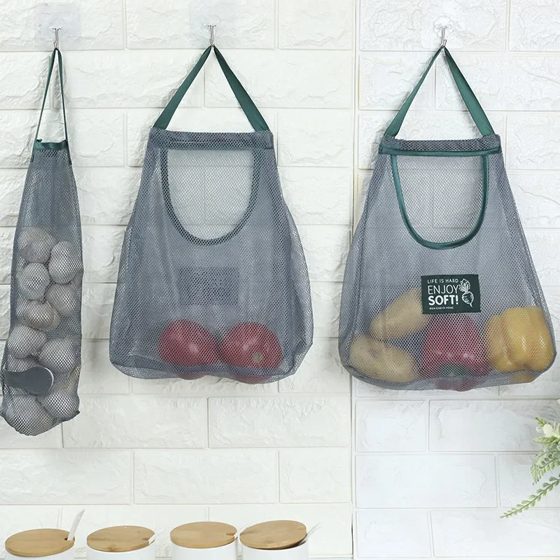 Grote capaciteit keuken hangende opbergzakken Multifunctionele netzak Groente Fruit Garagehouder Keukenaccessoires