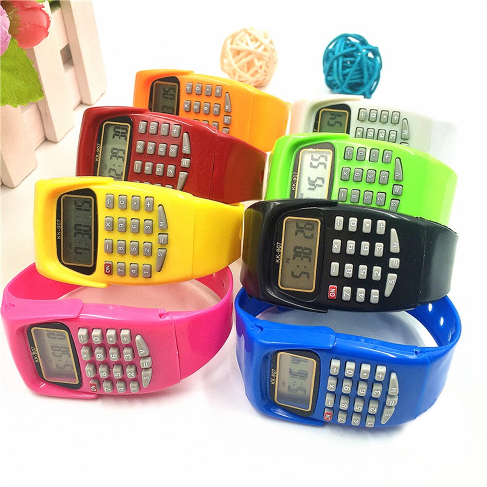 Multifunction Digital Calculator Sports LED Watch Calculating Tool for Children And Durable