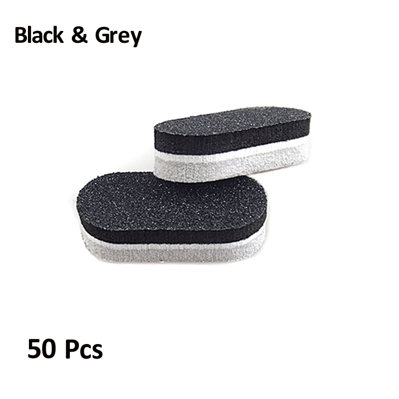 Mini éponge à ongles couleur dongle, bloc tampon, ponçage, lime, outils de pédicure et manucure, Gel, accessoires pour ongles, 50 pièces: Black Grey
