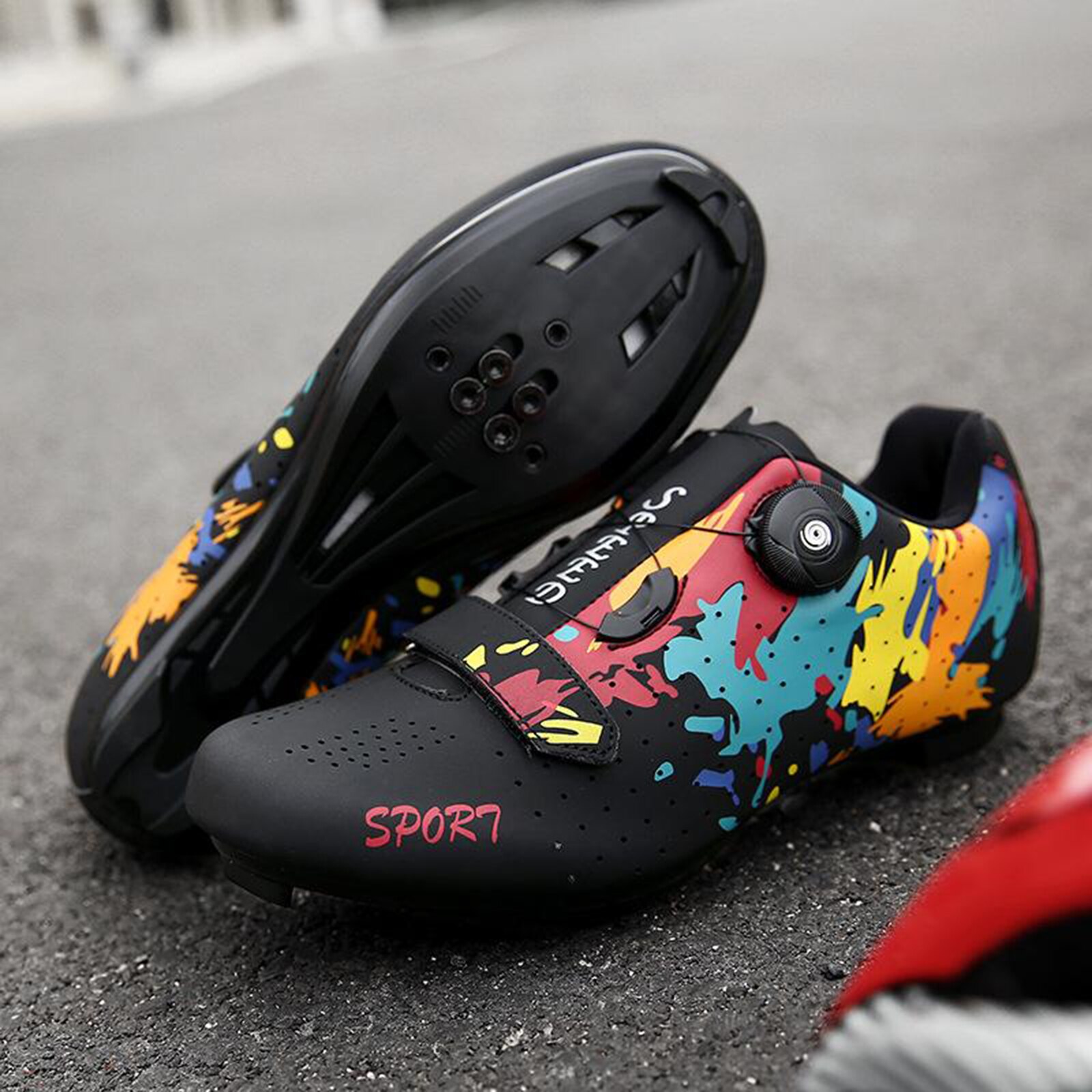 Ademend Racefiets Schoenen Fiets Voor Spd/Look Schoenplaten Laag Uitgesneden Schoenen
