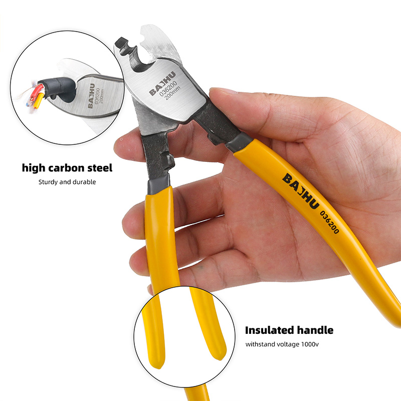 Insulated Cable Cutter Electrician Pliers Shock Wire Stripper Tool Pliers Cable Scissors