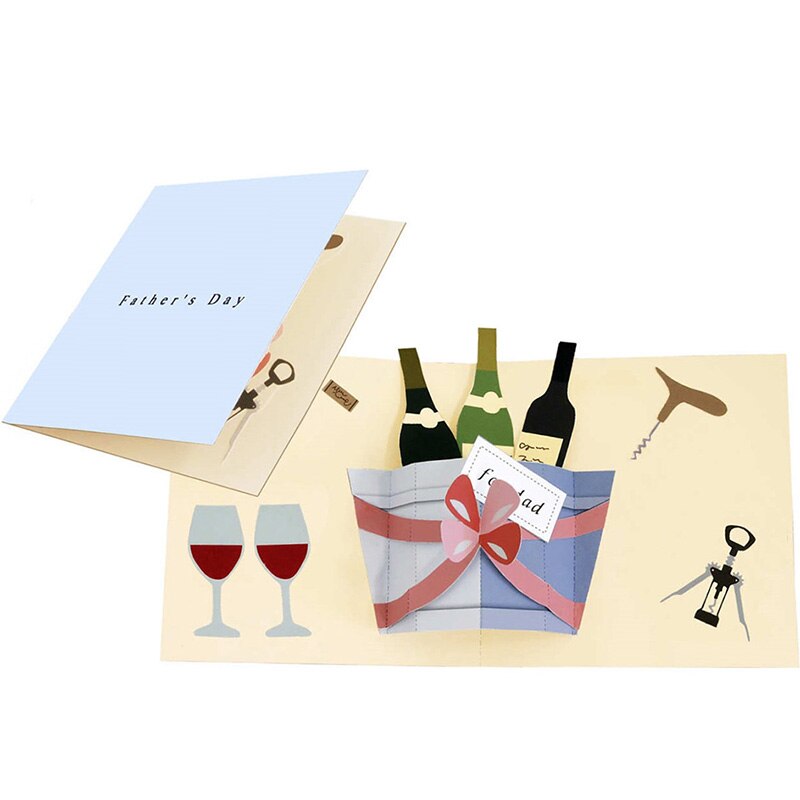 DIY Pop-up Card Father's Day,Handmade 3D Anniversary Greeting Card Paper Model,Postcard Invitation Papercraft,Craft ER-135