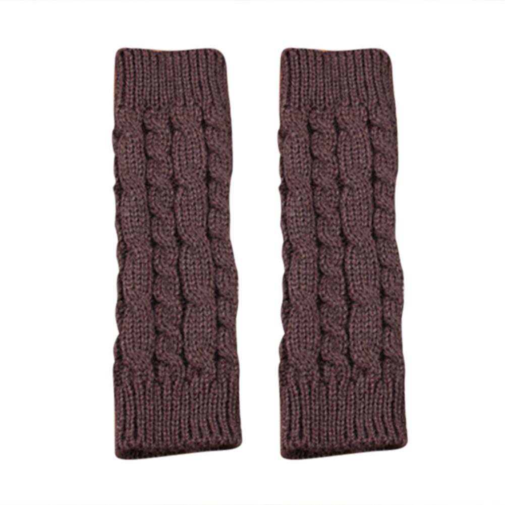 1 par vinter unisex vanter arm ærme varmere fingerløse strikkede lange handsker manga para brazo mujer kvinder mænd armopvarmere: Mørkegrå