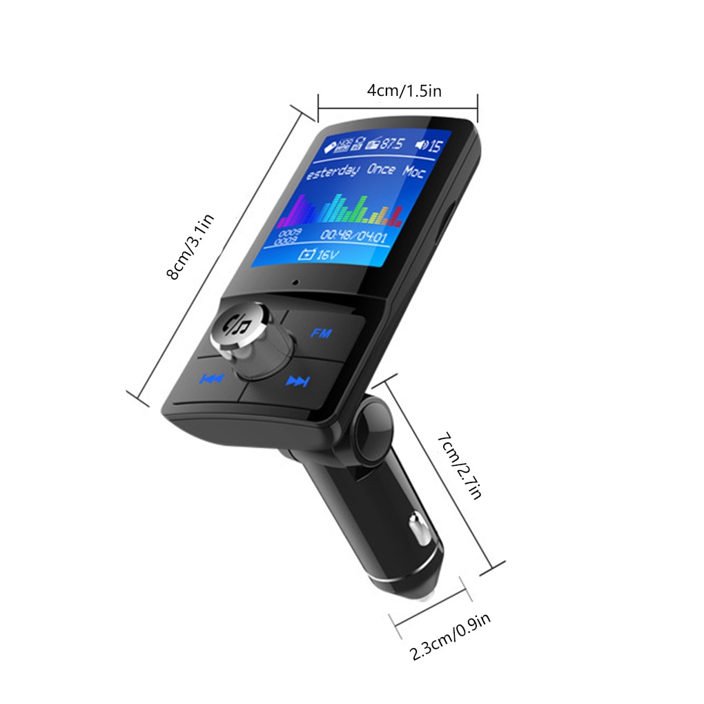 Bluetooth FM Transmitter Aux Charger Wireless Handsfree Adapter Car Kit MP3 Player with USB Ports