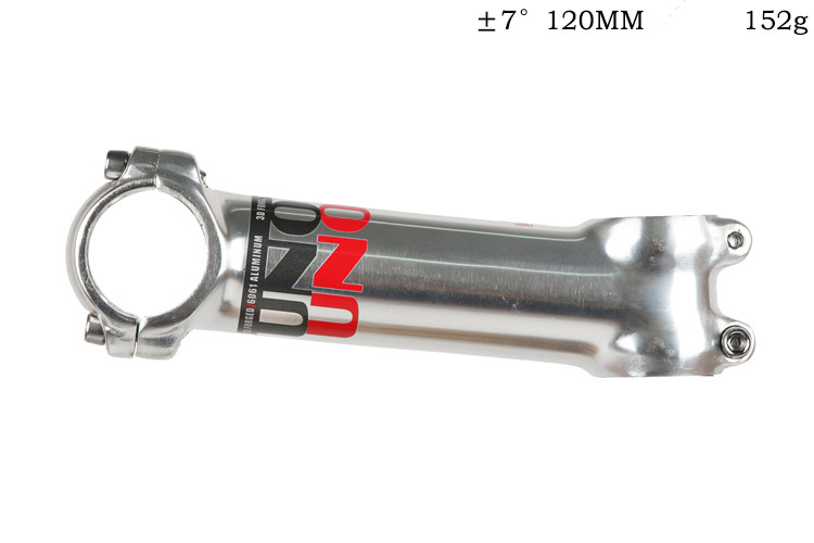 Zilver Uno Mountainbike Mtb Ultralichte Racefiets Stuurpen 7 /35 /17 ° Graden Van de Negatieve Hoek Stem Kraan: 7 degree   120mm