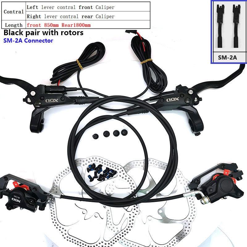 E-cykel Hydraulisk Skivbroms - Elcykel MTB Bromsok Delar - 850-1800mm: Mörkgrå