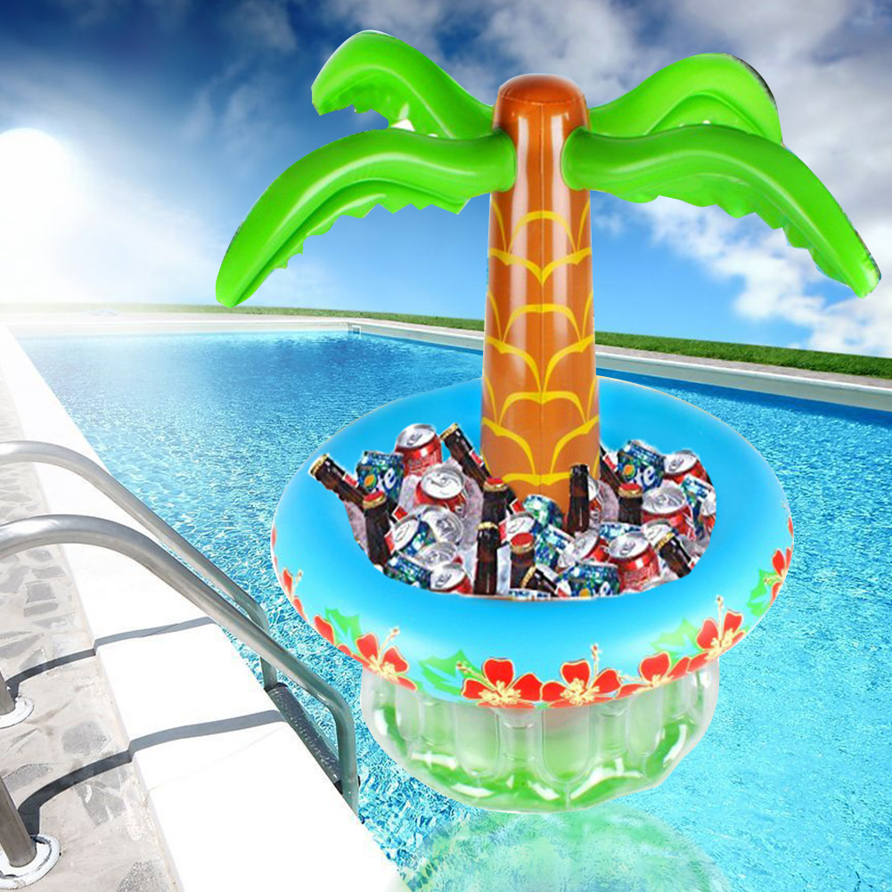 Vin whisky strandfest tropisk hawaiisk sommer pool oppustelig beholder pvc drikkevarer køler opbevaring isspand kokosnød træ