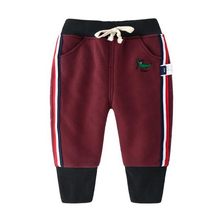 Emmababy 3-6Years Kid Jongens Herfst Winter Warme Dikke Pocket Elastische Taille Sport Broek 3 Kleur: Black / 2T