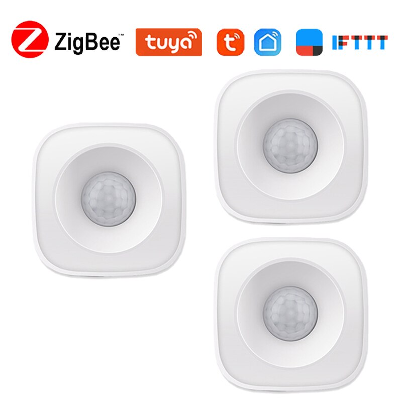 Tuya Smart ZigBee PIR Motion Sensor Detector Smart Home Wireless Body Infrared Sensor Security Burglar Alarm Sensor APP Control: 3Pcs