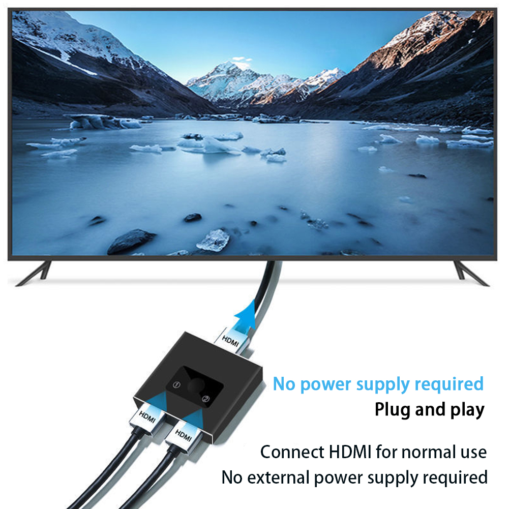 4K 3D Switch Aluminium Alloy 1 Input 2 Output Home Laptop Plug And Play High Speed DVD HDTV Office Portable 1080P