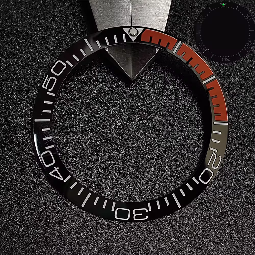 Lunetta dell'orologio 39,3 * 31,7 o 40,7 * 32,7 mm Lunetta sostitutiva Anello con inserto in ceramica inclinata Celebrità Orologio Sostituzione degli accessori: verde