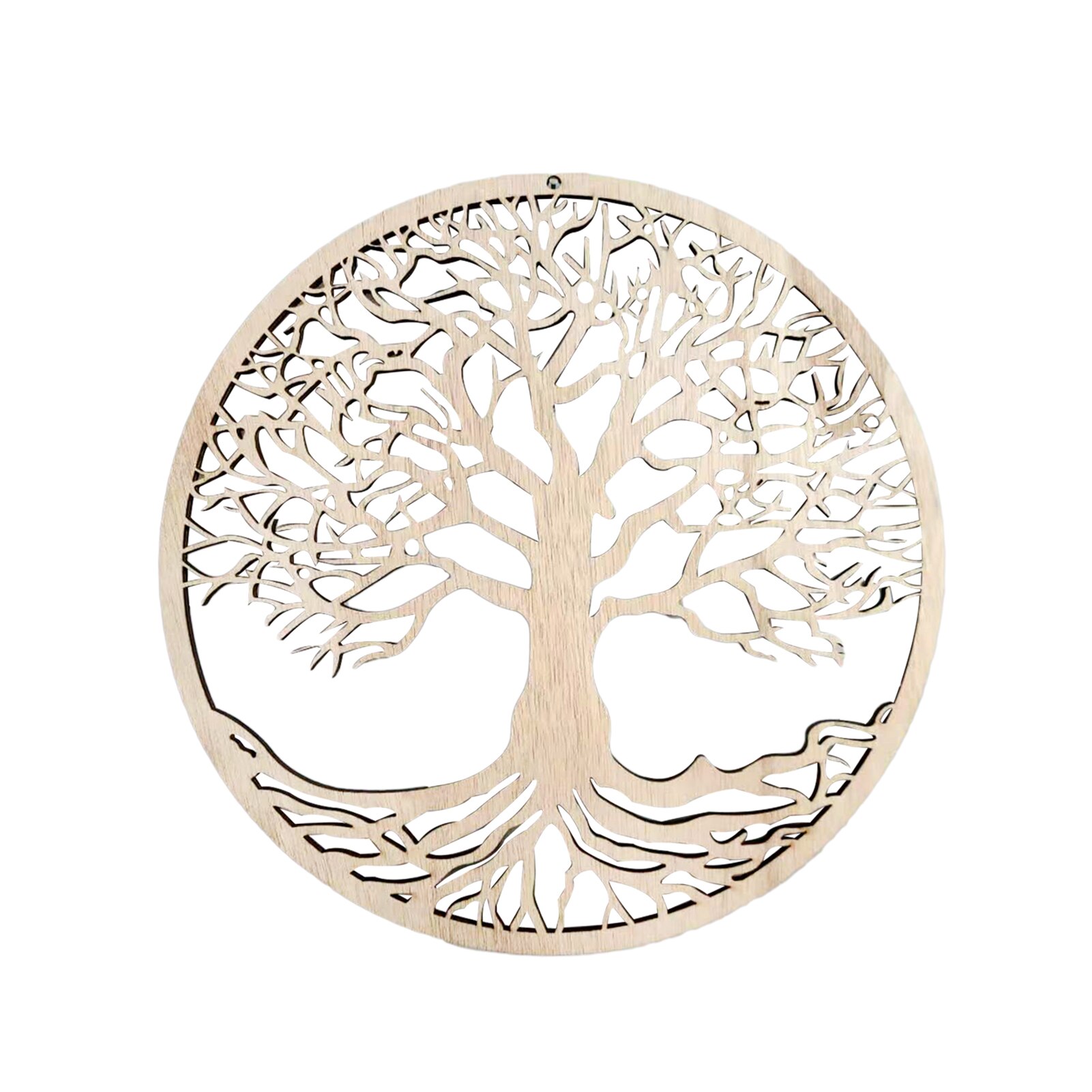 Tree Of Life Wall Decor Art Craft Making Sacred Geometry Ornament Wooden Hanging Artwork Round Wallpapers Home Decoration: Default Title