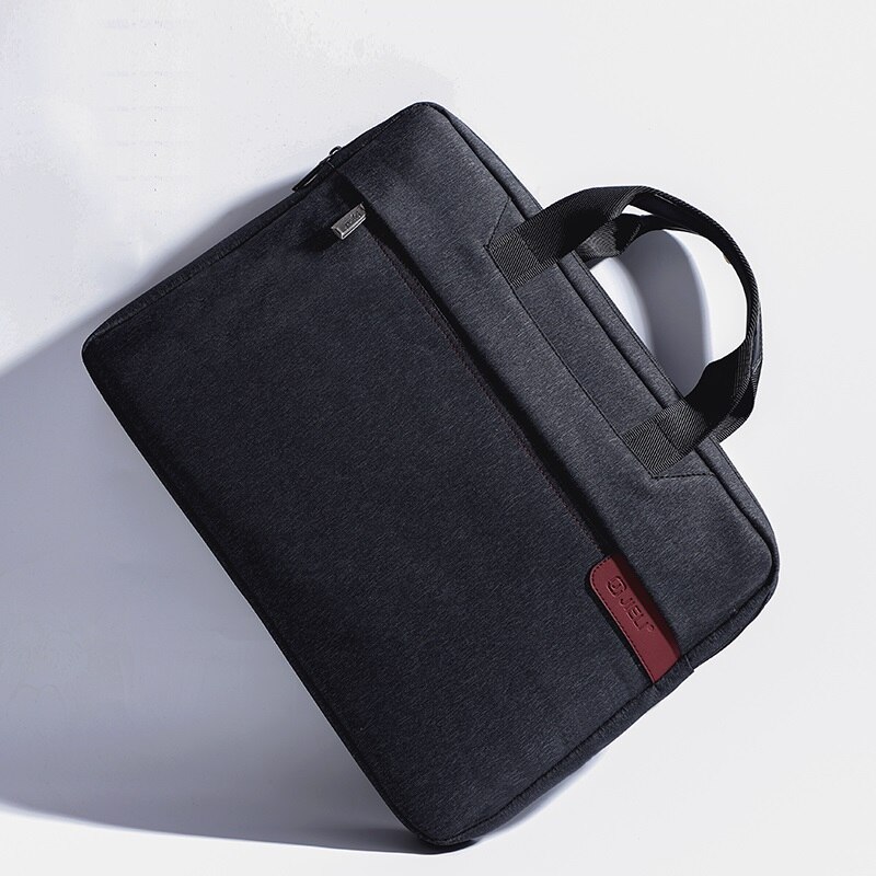 Black Briefcase Men's Business Large Capacity Document 14 Inches Laptop Bag Waterproof Oxford Briefcases