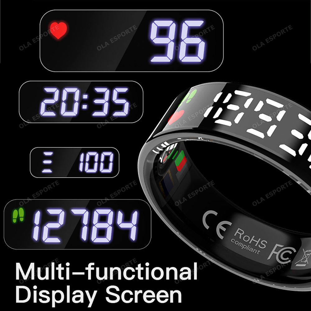 Screen Smart Ring Photo Control Health Monitior Smartring Men Women Bluetooth NFC Rings Heart Rate Waterproof 5ATM