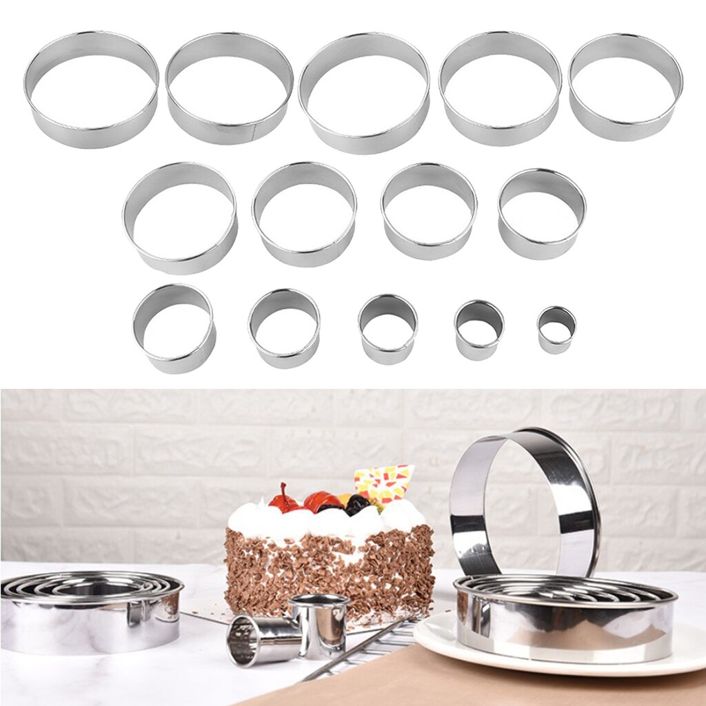 Stainless Round Cookie Biscuit Cutter Molds Set 14Pcs Pastry Scone Cutters