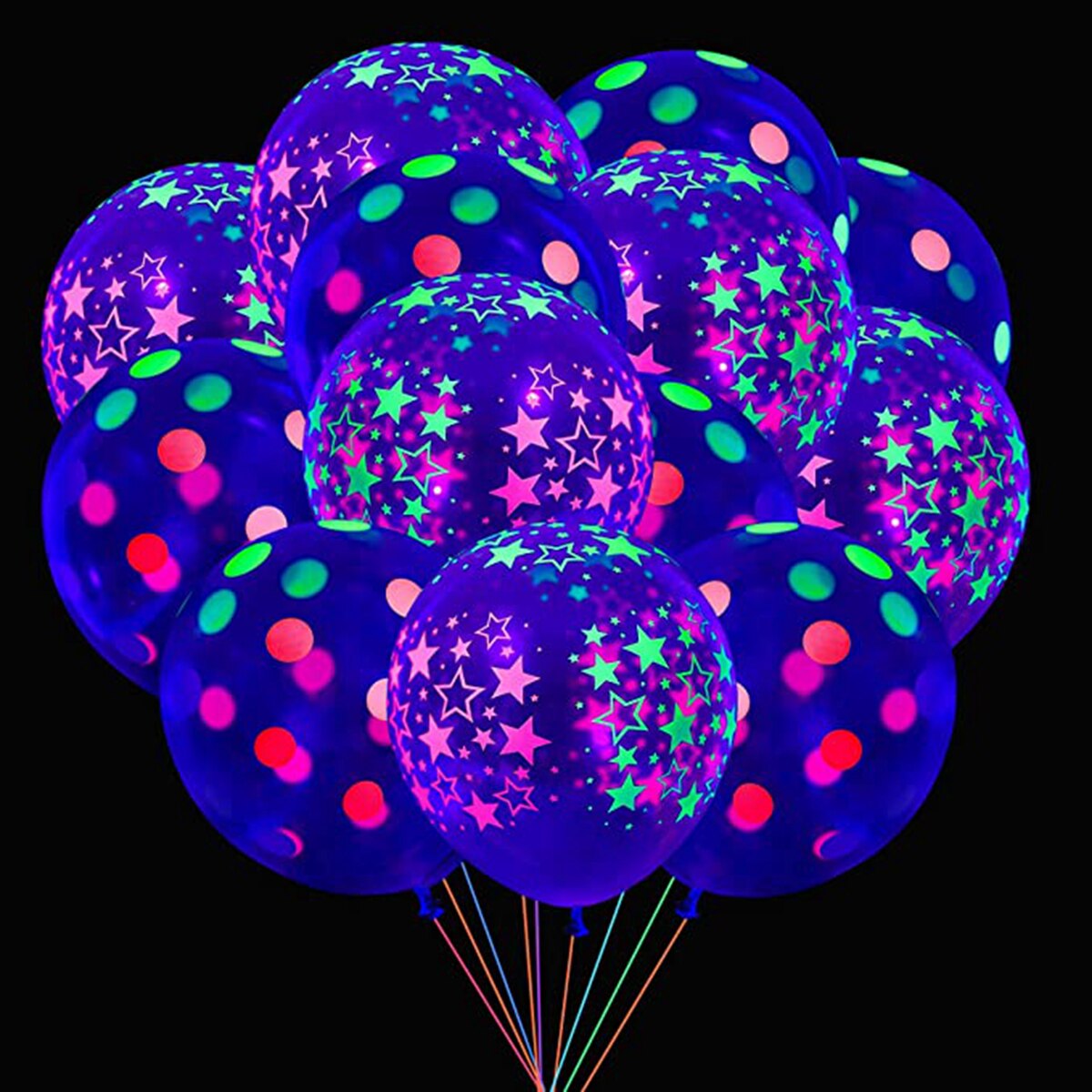 Selvlysende fluorescerende balloner tillykke med fødselsdagen fest dekoration til børn voksne latex ballon bryllup fødselsdag glød ballon indretning