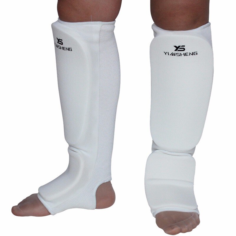 Bomuld boksning skinnebeskyttelse vristbeskyttere anti-kollision kompression benvarmere benskaft støtte beskyttelsessokker fodbeskyttere