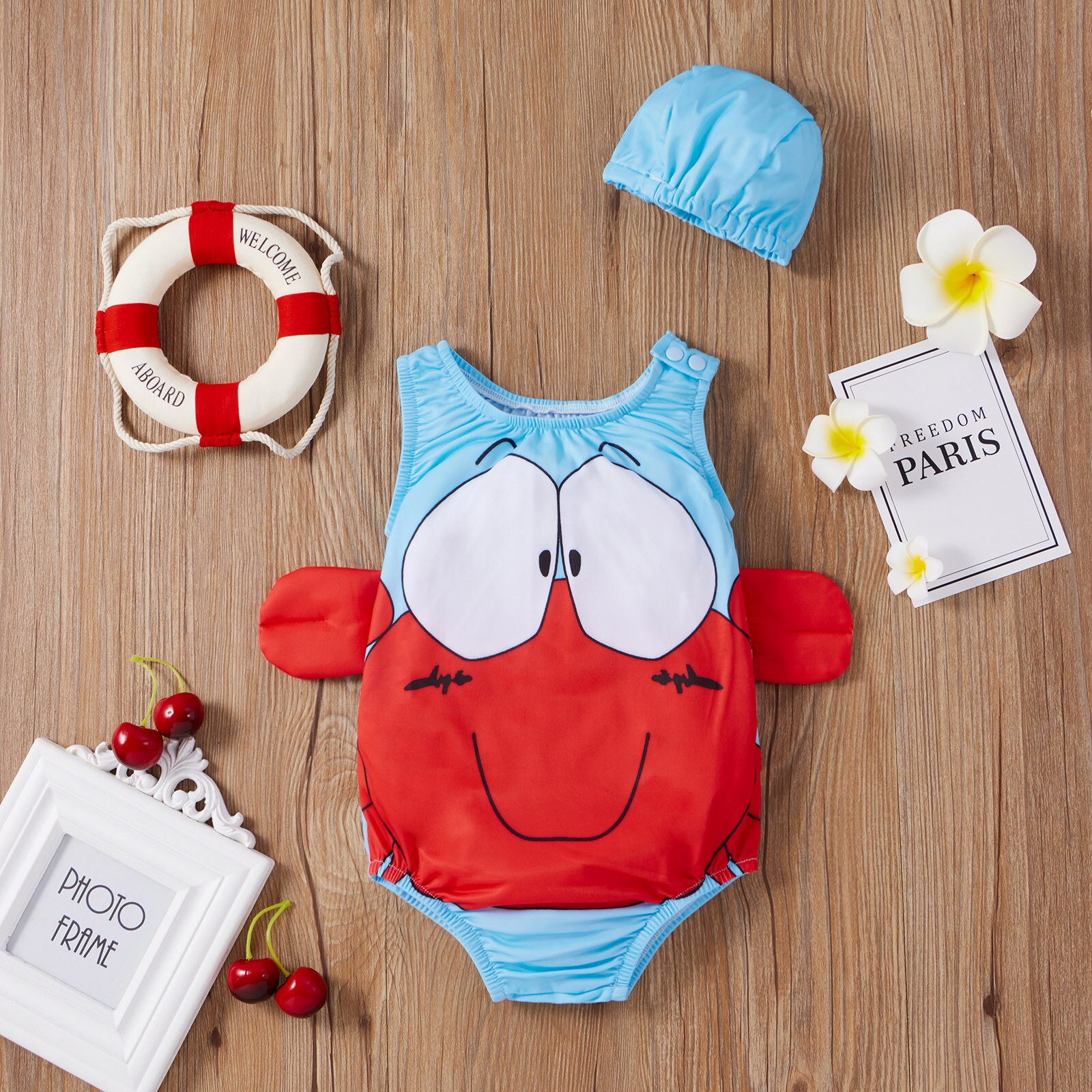 Maillot de bain en forme de baleine pour petites filles de 1 à 5 ans, ensemble une pièce avec chapeau et dessin animé, vêtements de plage, 2 pièces