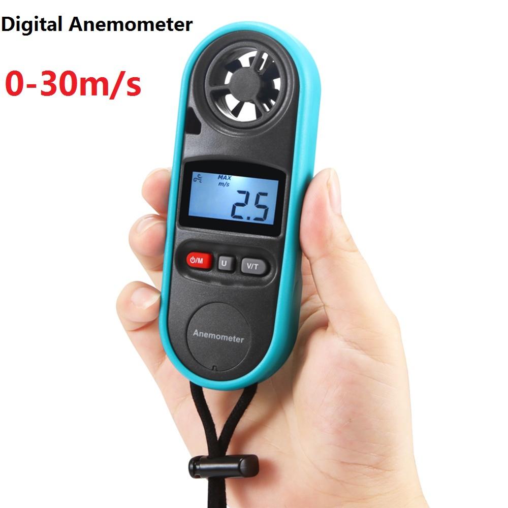 816A Lcd Digitale Anemometer Thermometer Wind Gauge Meter Windmeter 30 M/s Lcd Digitale Hand-Held Anemometer