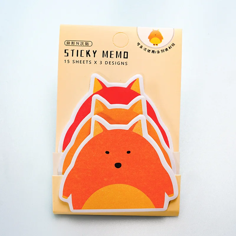 45Sheets Kawaii Paper Sticky Notes Notepad Memo Pads Sticky Notes School Stationery Stickers Posted it Sticky Note Pads: Light Grey