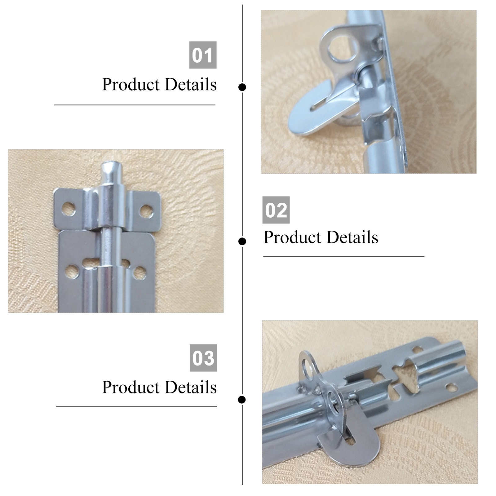 4pcs Sliding Bolt Sliding Lock Stainless Steel Sliding Door Lock